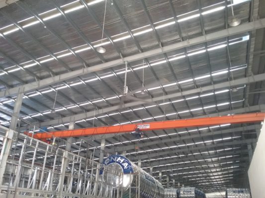 VAI TRÒ QUAN TRỌNG CỦA QUẠT TRẦN CÔNG NGHIỆP HVLS TRONG CÁC HOẠT ĐỘNG SẢN XUẤT